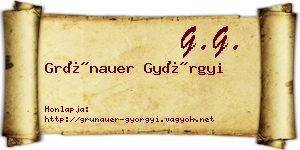 Grünauer Györgyi névjegykártya